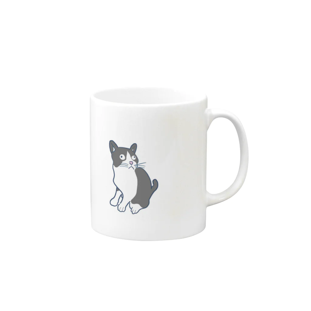 UNKNOWNARTWORKZのKawaii cat Mug :right side of the handle