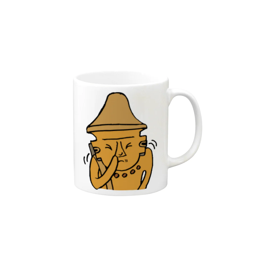 のんぼうLINEスタンプのく、く、く、埴輪 Mug :right side of the handle