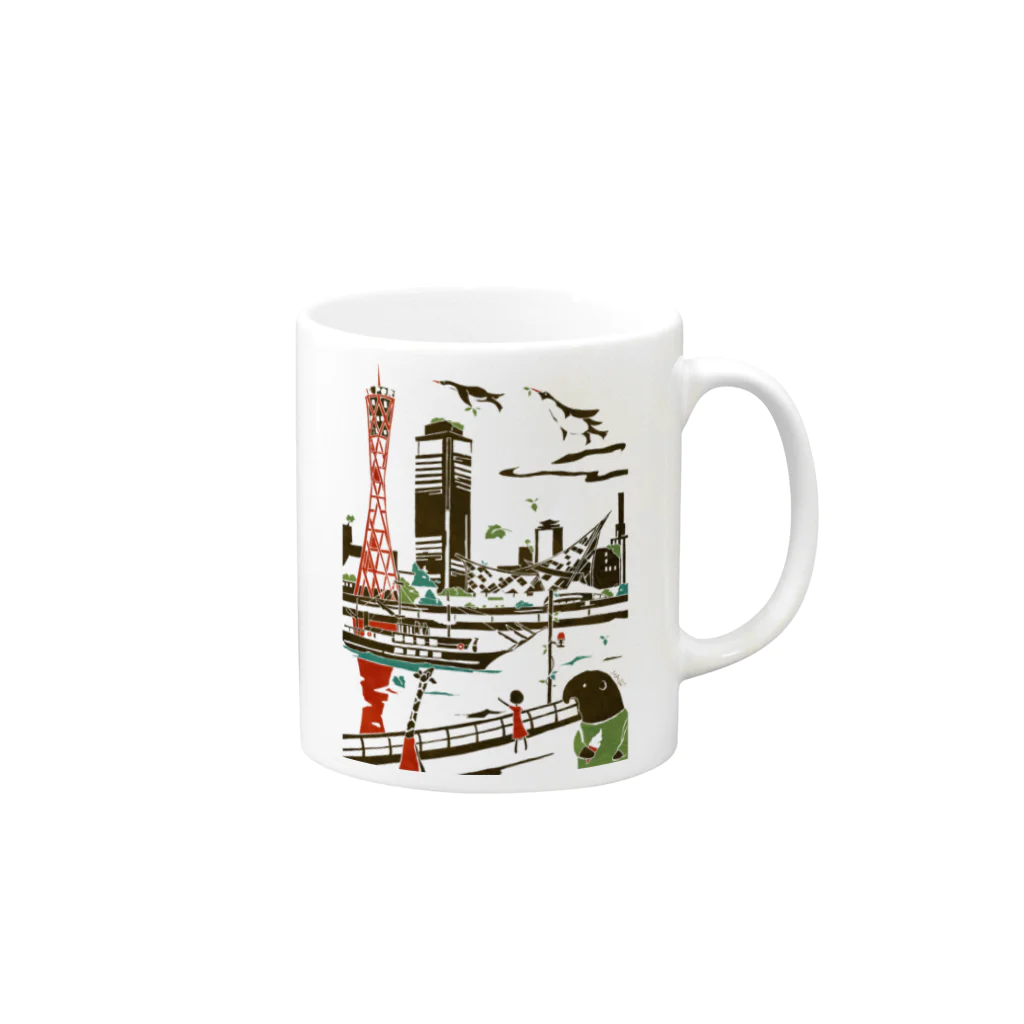 Who Mails?の兵庫　神戸 Mug :right side of the handle