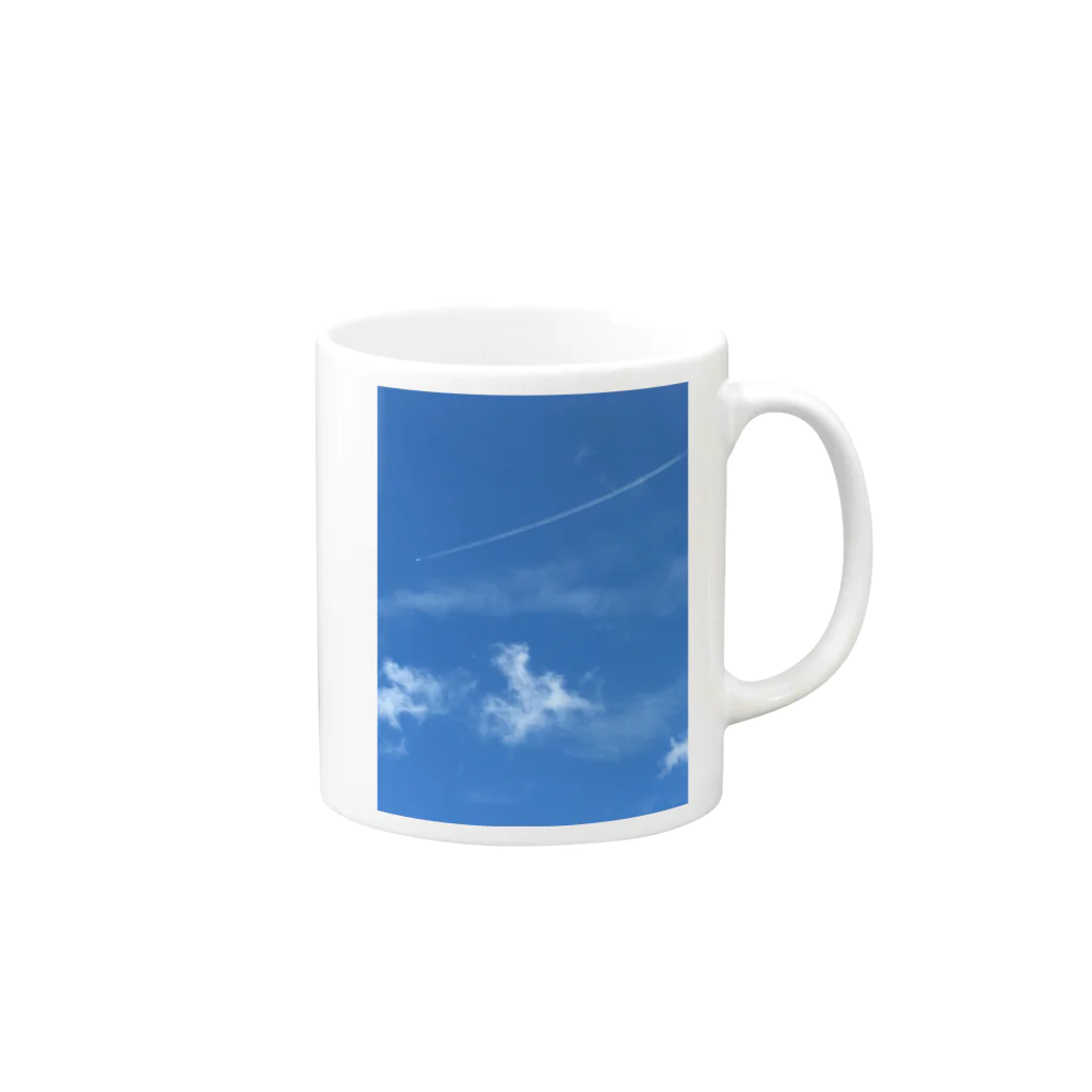 空花の飛行機雲 Mug :right side of the handle