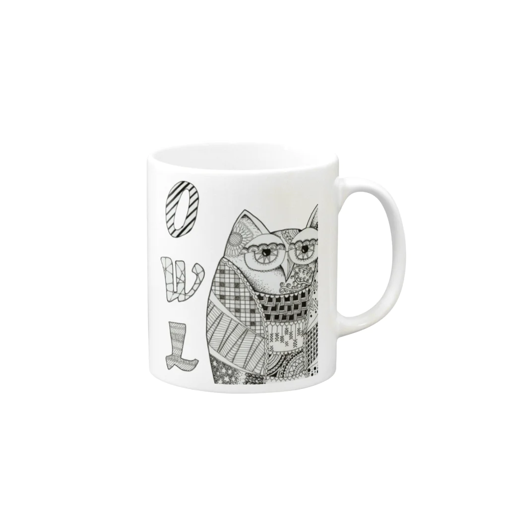 アップルのOWL〜ふくろう〜 Mug :right side of the handle