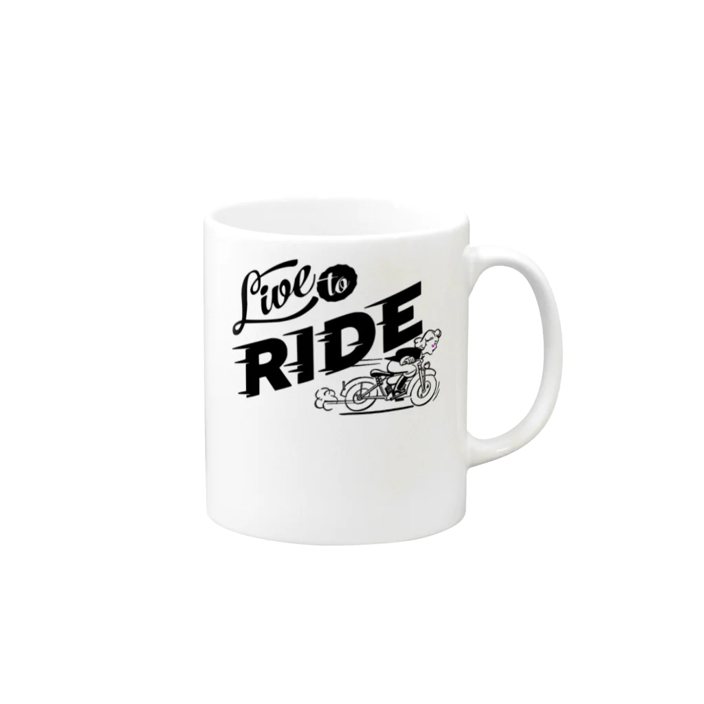 JOKERS FACTORYのLIVE TO RIDE Mug :right side of the handle