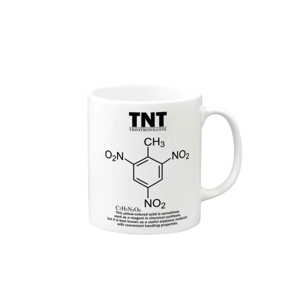 アタマスタイルのTNT(トリニトロトルエン：火薬・爆薬・爆発物)：化学：化学構造・分子式 Mug :right side of the handle