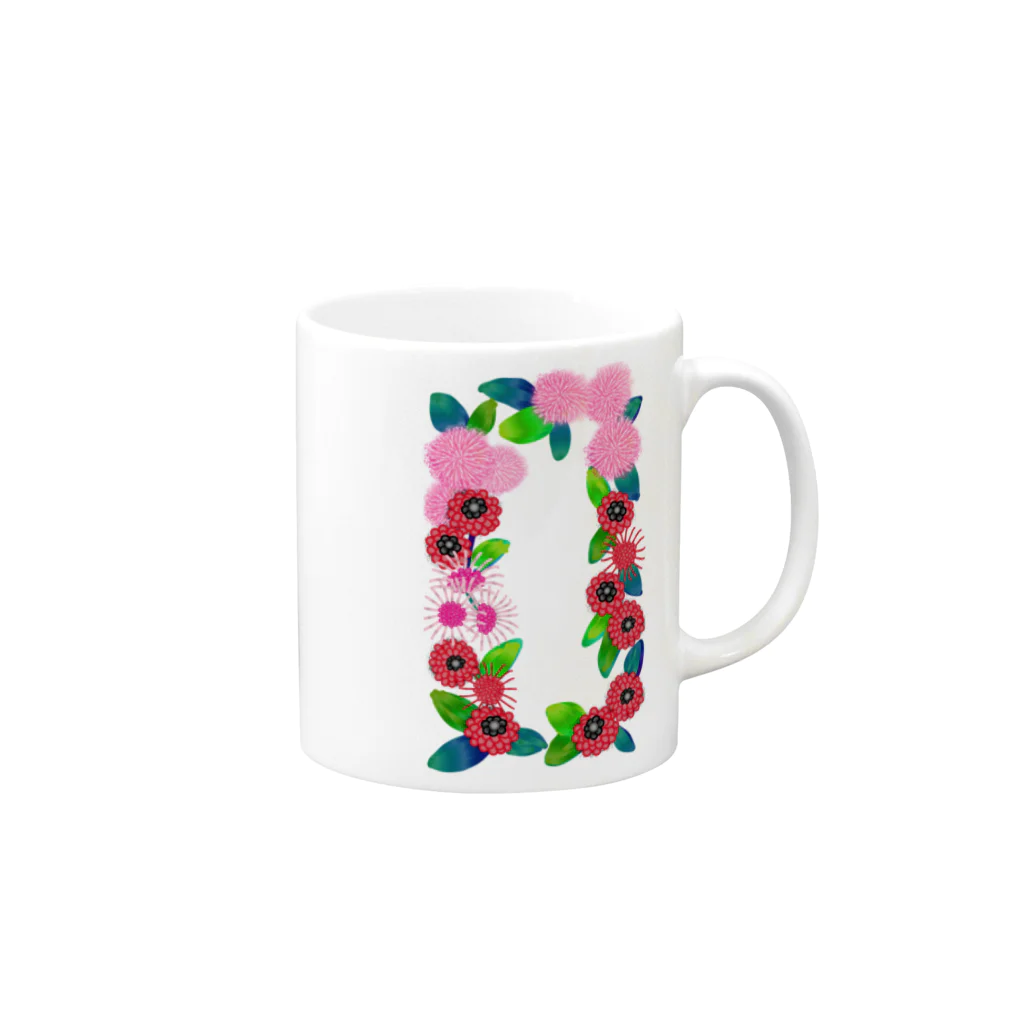 yaiの花柄 Mug :right side of the handle