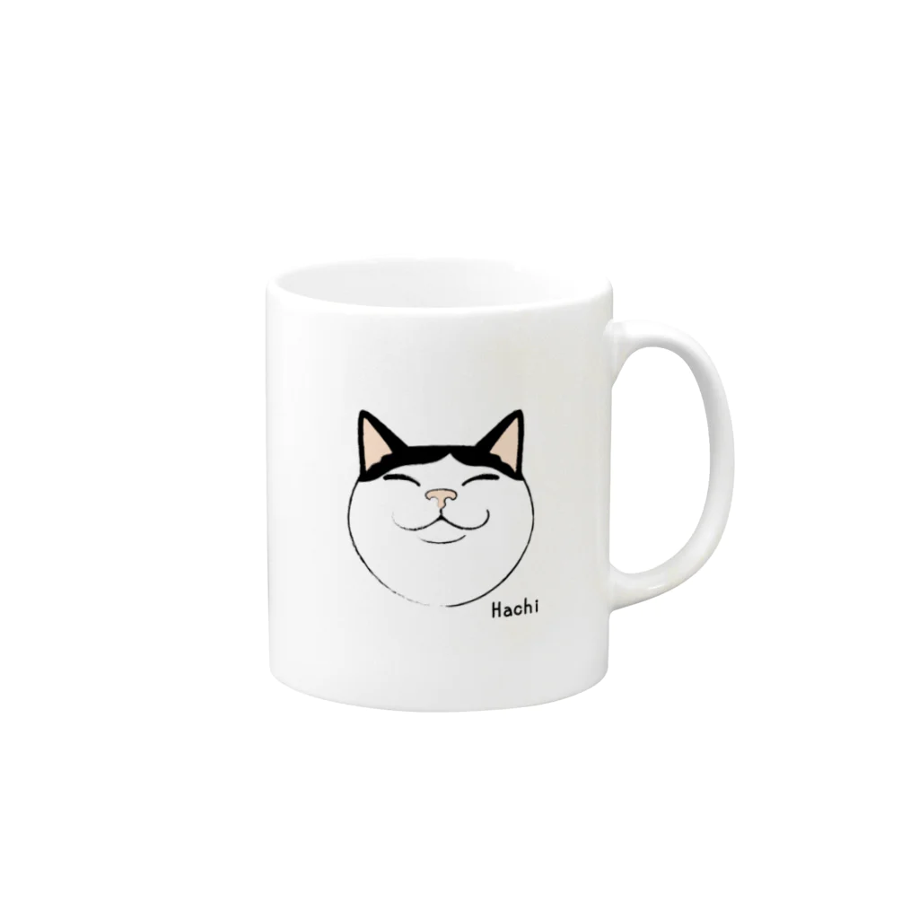 micle-ミクレ-のほほえみ猫　マグカップ（ハチ） Mug :right side of the handle