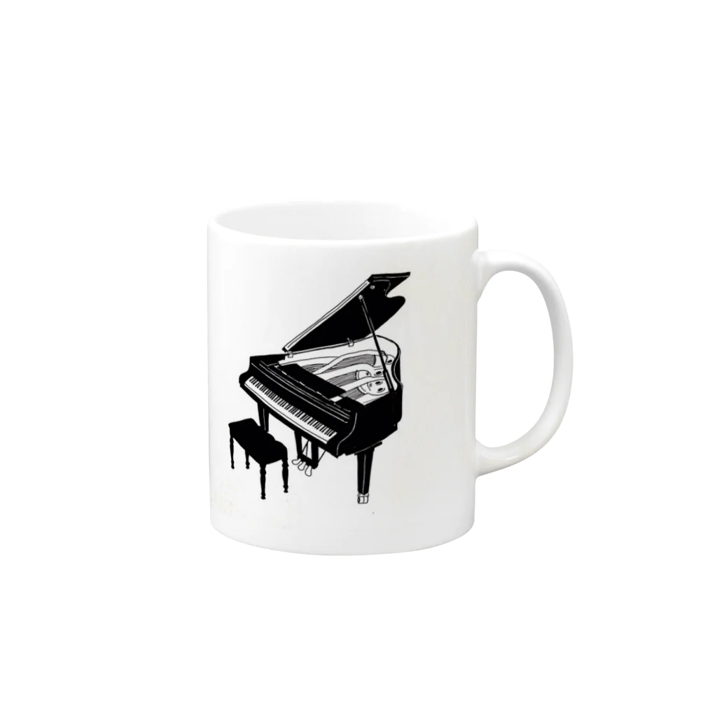 プラノスのpiano  Mug :right side of the handle