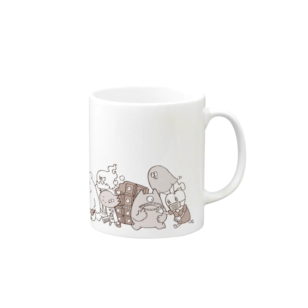 masilloのグッグリーフ！ セピア Mug :right side of the handle