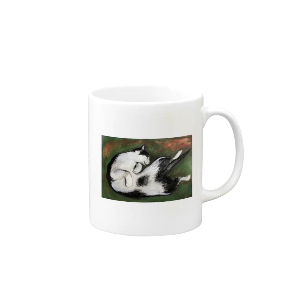 kekozのくの字の猫マラシャ Mug :right side of the handle