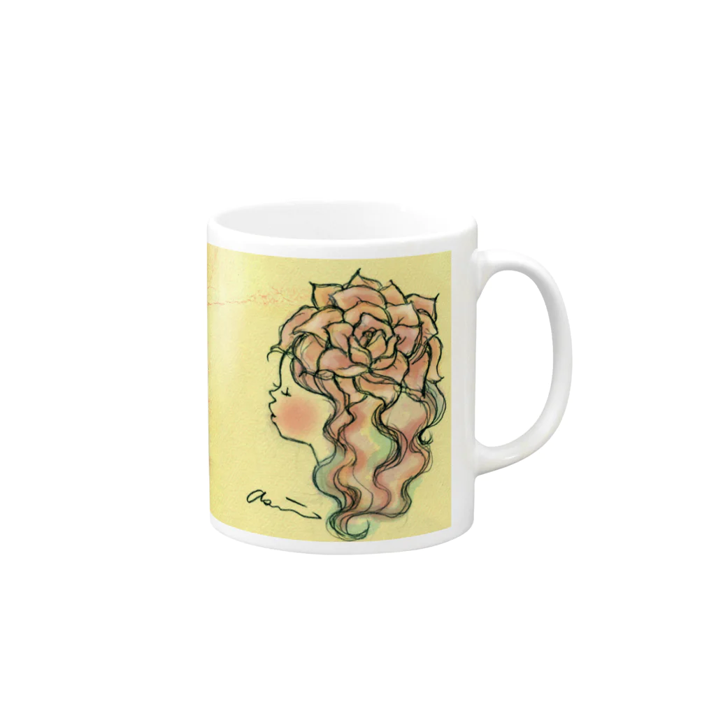 kaeruruの薔薇 Mug :right side of the handle