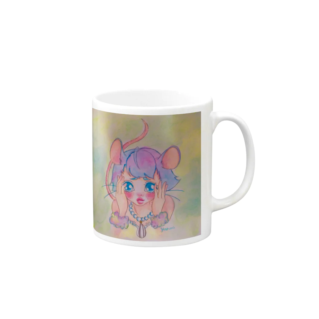 HARUNAのコットンラット Mug :right side of the handle