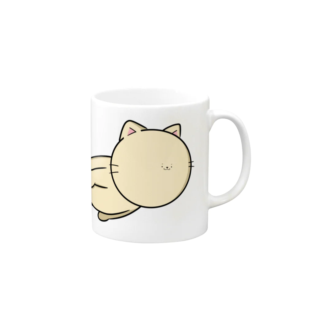 かおのパーツがちいさいネコのかおのパーツがちいさいネコマグカップ Mug :right side of the handle