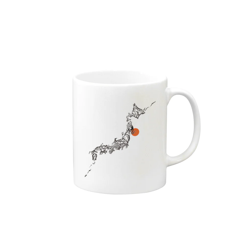 MasayukiAndoのトライバル日本列島 Mug :right side of the handle