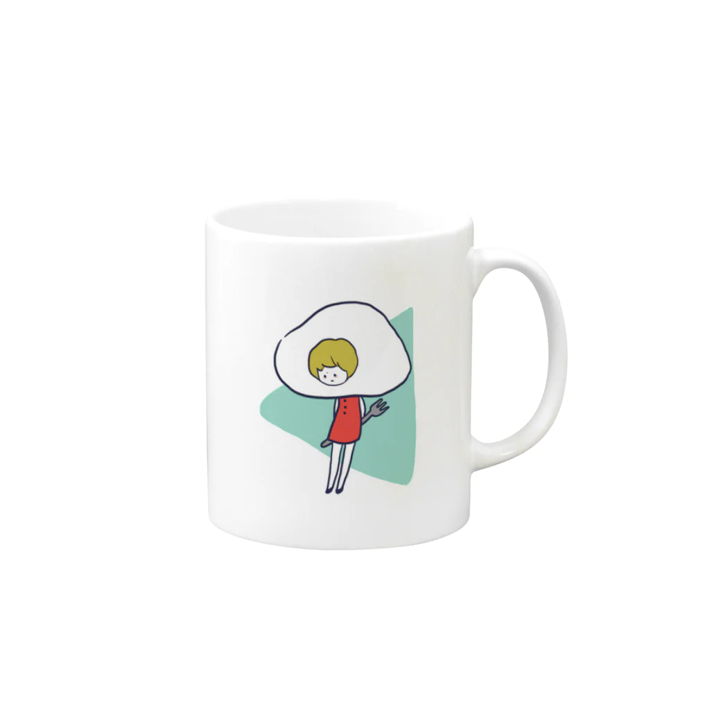 donmiluの目玉焼き少女 Mug :right side of the handle