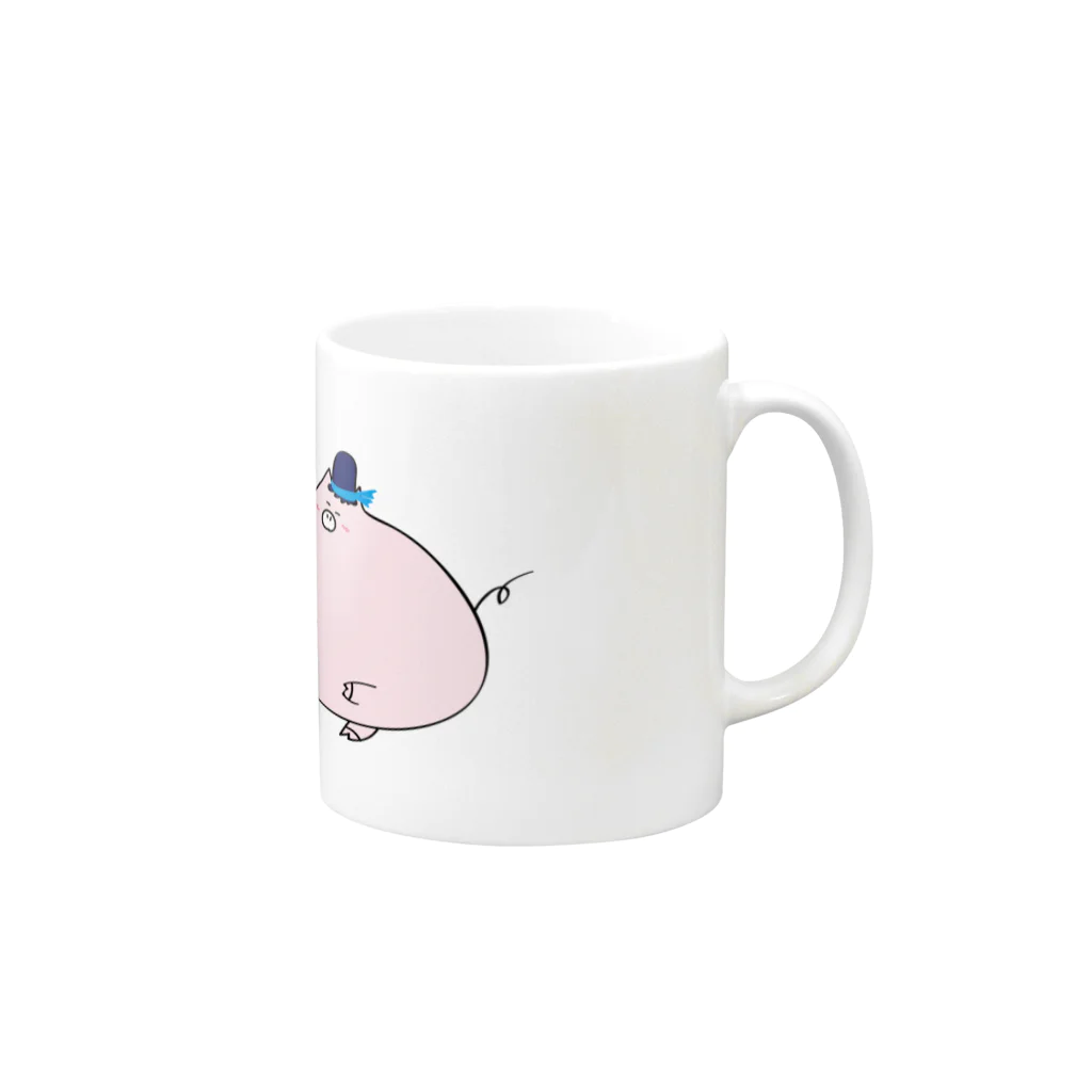 ۞ゆーえす۞のおりブタとひこブタ Mug :right side of the handle