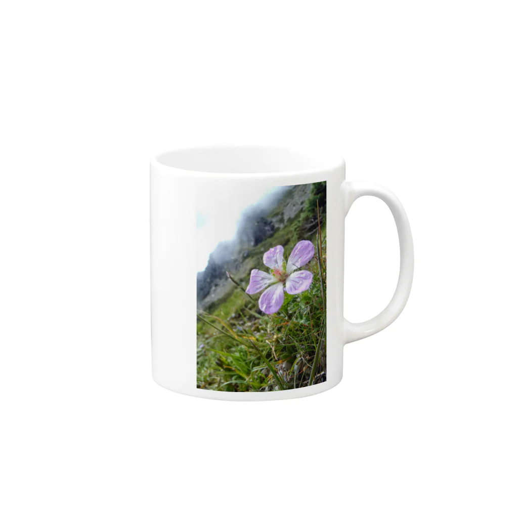 mountain loverの高山植物 Mug :right side of the handle