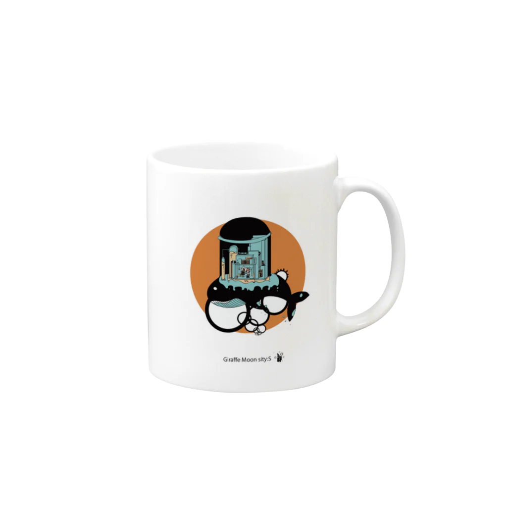 ZOOのGiraffe moon city シリーズ　（Orange） Mug :right side of the handle