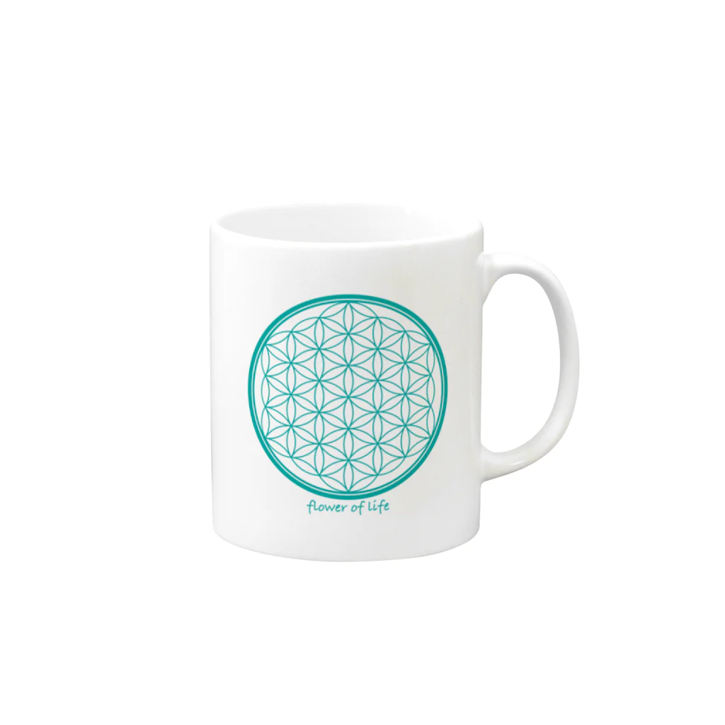 Botan Riceのflower of life A マグカップの取っ手の右面