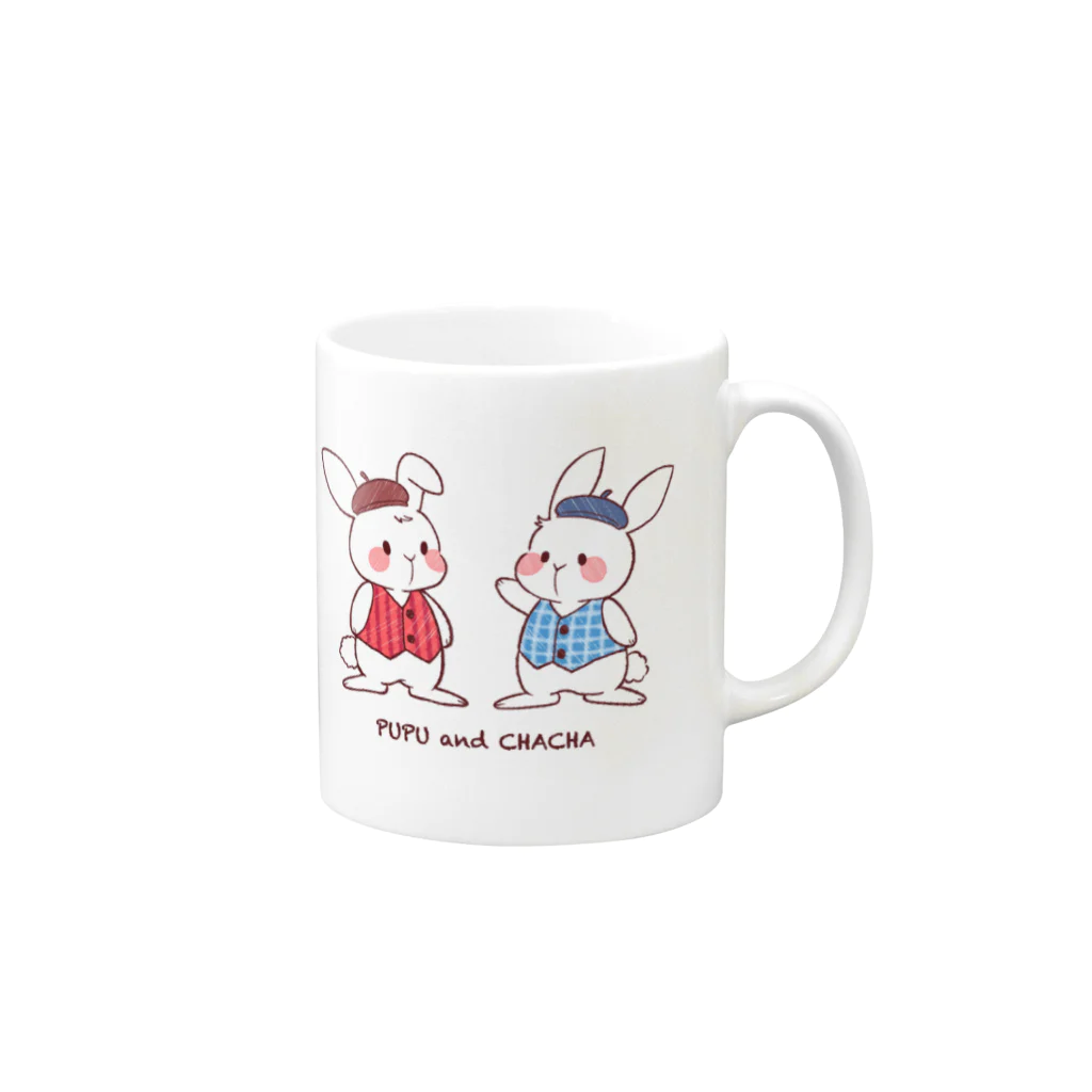 PuPu_and_ChaChaのププとチャチャ Mug :right side of the handle