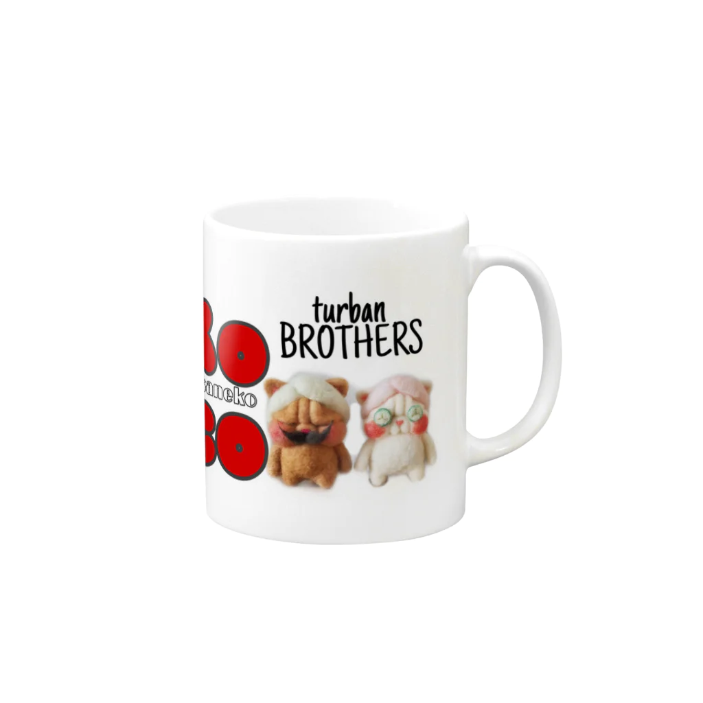 mokochicoモコチコのturban BROTHERS Mug :right side of the handle