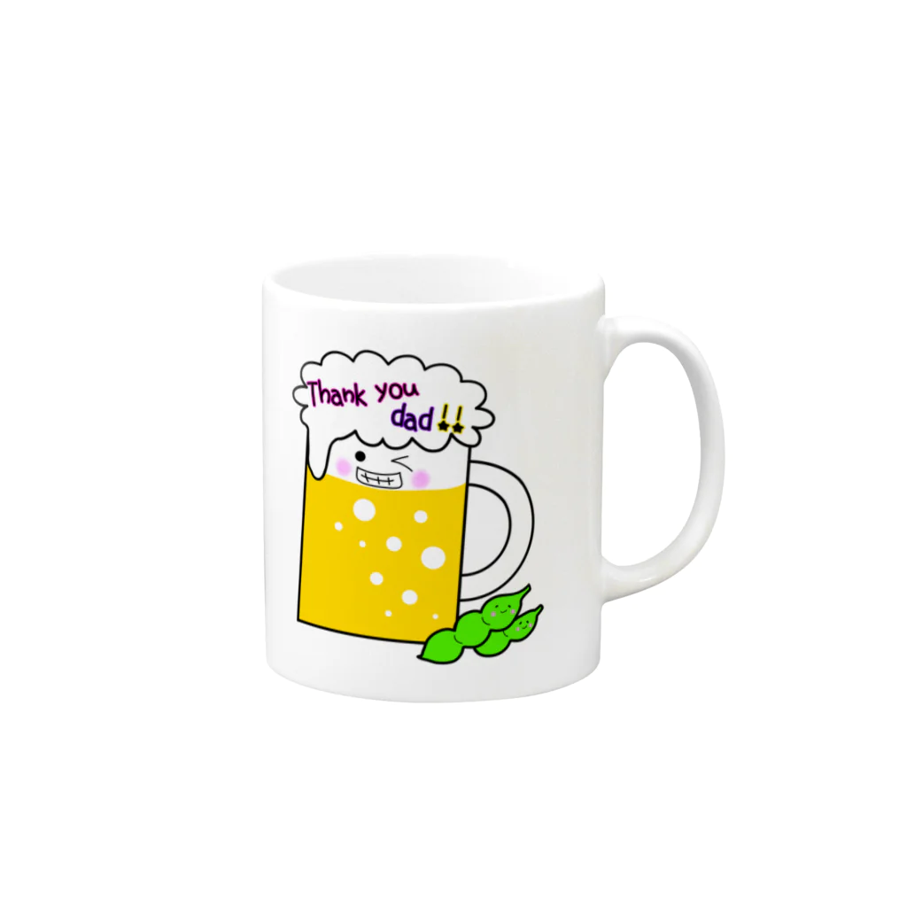 yoshiFactoryの父の日に“ありがとう”を Mug :right side of the handle