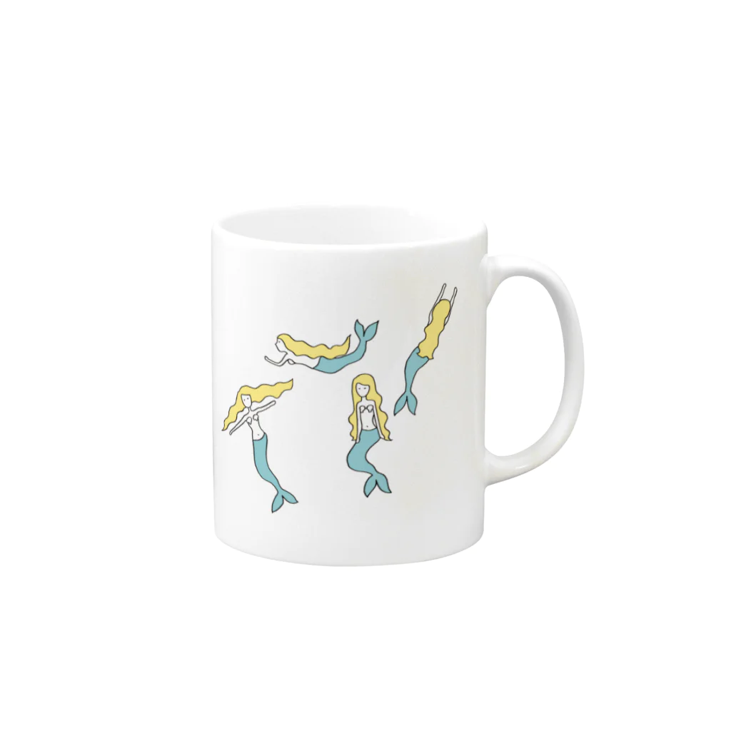 ちなみの夏の人魚姫 Mug :right side of the handle