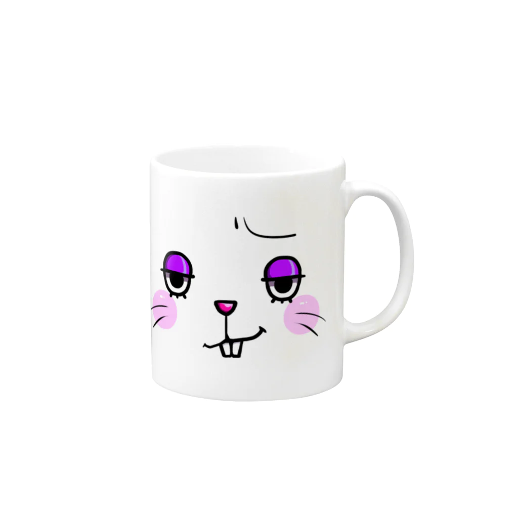 ゆまちゃん。の実はウサギ Mug :right side of the handle