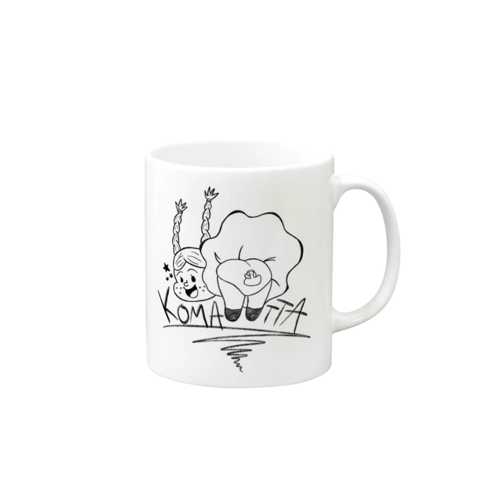 ラジオごっこ📻@spoonアカウントの困ったちゃん 笑顔.ver でかい Mug :right side of the handle