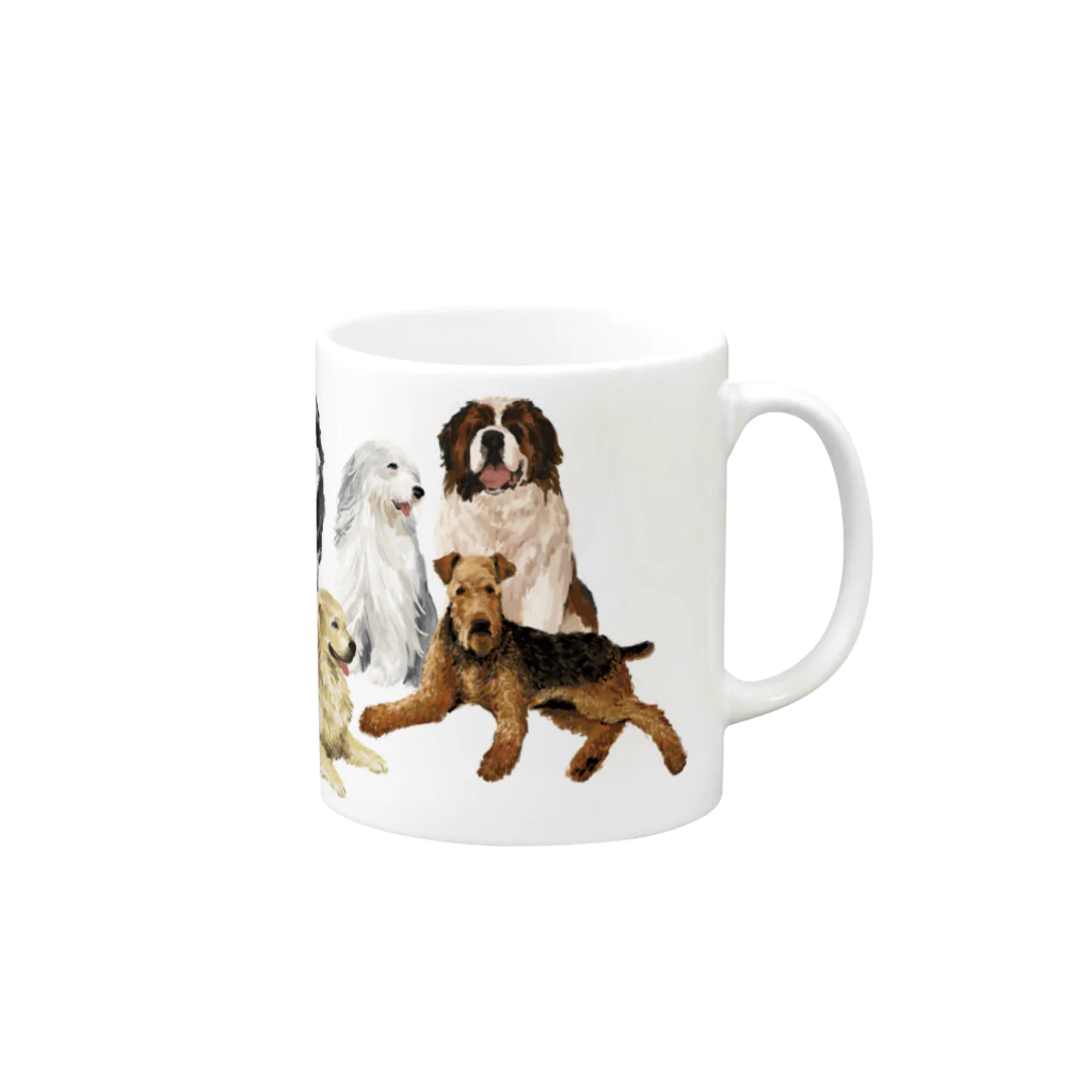 OOKIIINUの大きい犬たち Mug :right side of the handle