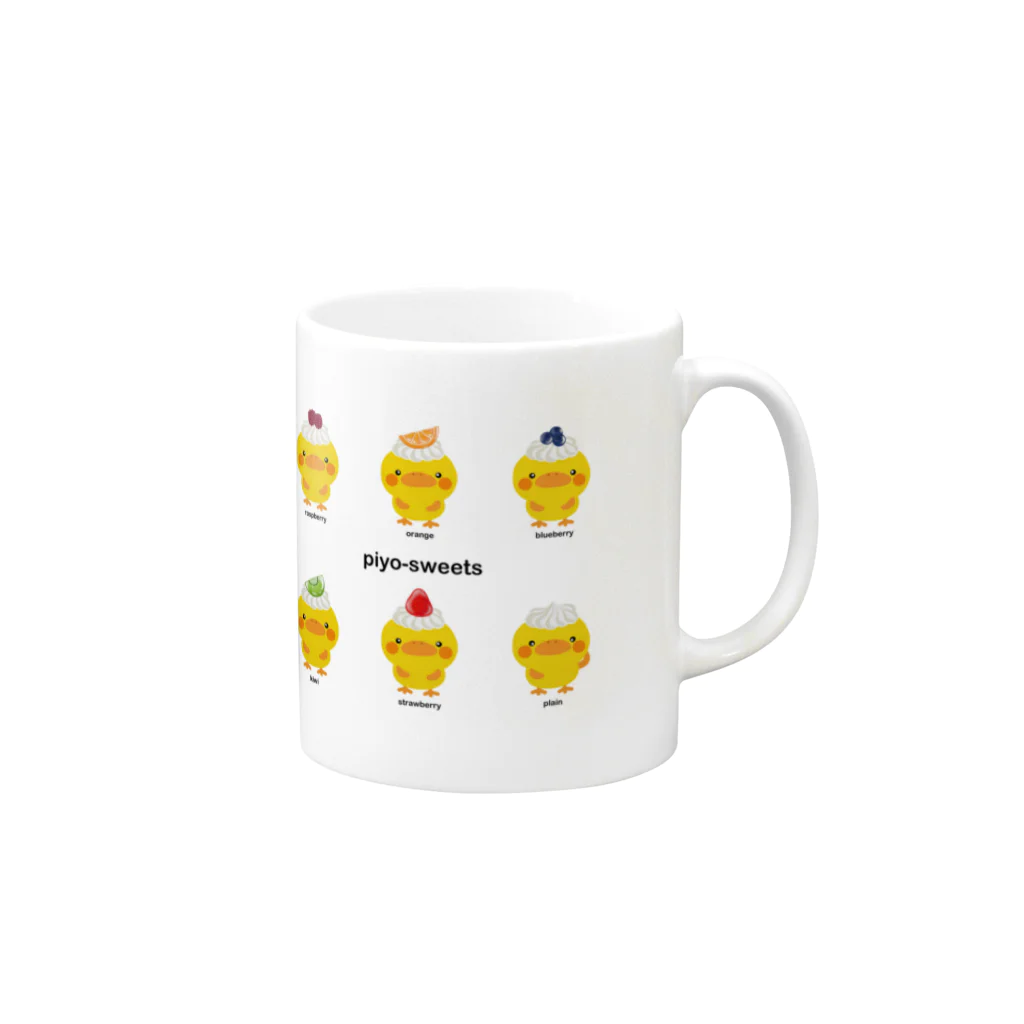 momoのpiyo-sweets Mug :right side of the handle