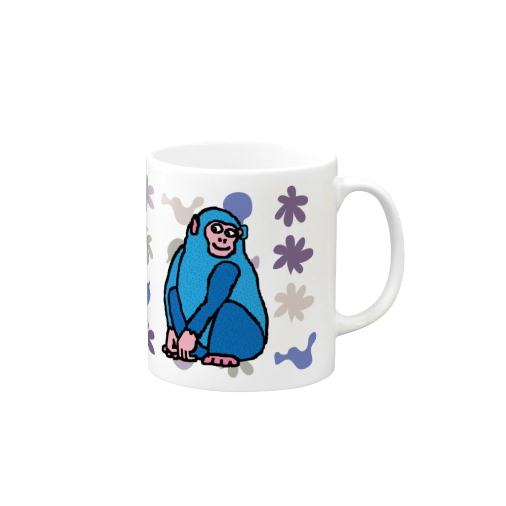 ジルトチッチのデザインボックスのブルーどないやモンキー Mug :right side of the handle