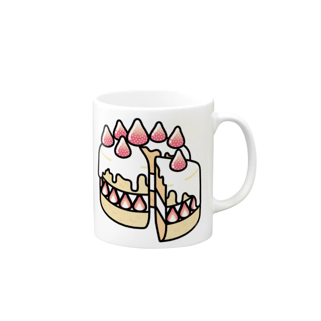 Cɐkeccooの特別な日のショートケーキ Mug :right side of the handle