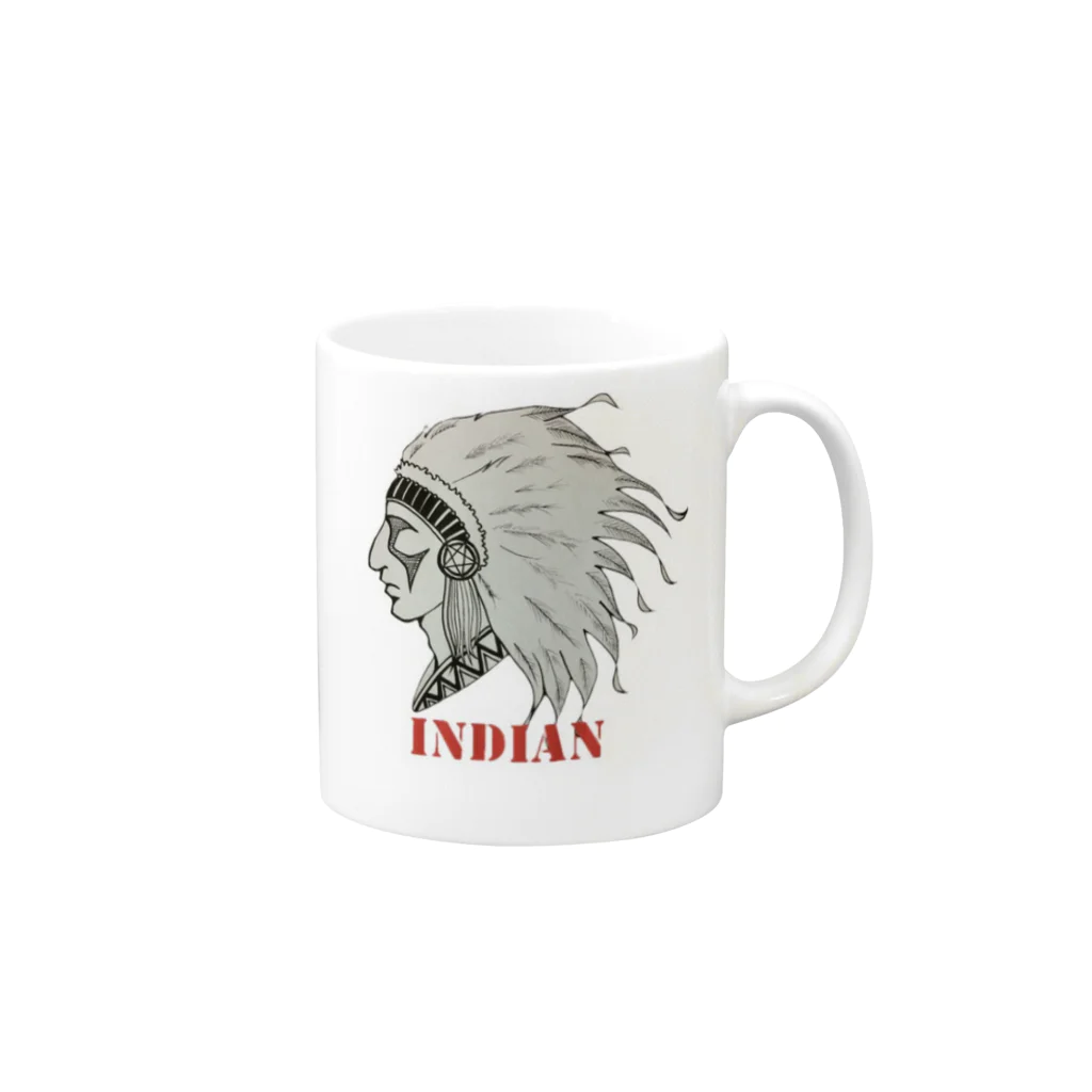 ★INDIAN★のインディアン Mug :right side of the handle