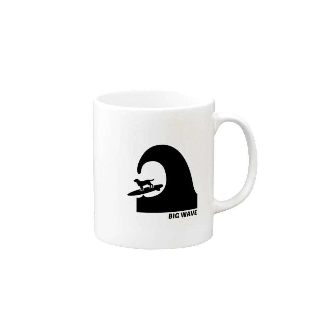 too muchの人間用のBIG WAVE　黒 Mug :right side of the handle