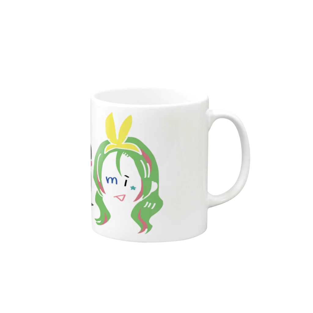 イカのD I ▽▲ちゃん Mug :right side of the handle