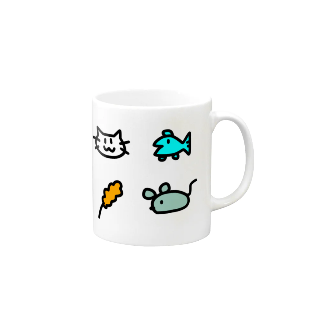 ぽよん堂のねこちゃん生活 Mug :right side of the handle