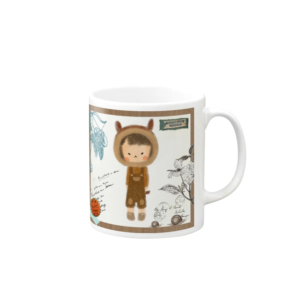 くつしたねこのりすのこども Mug :right side of the handle