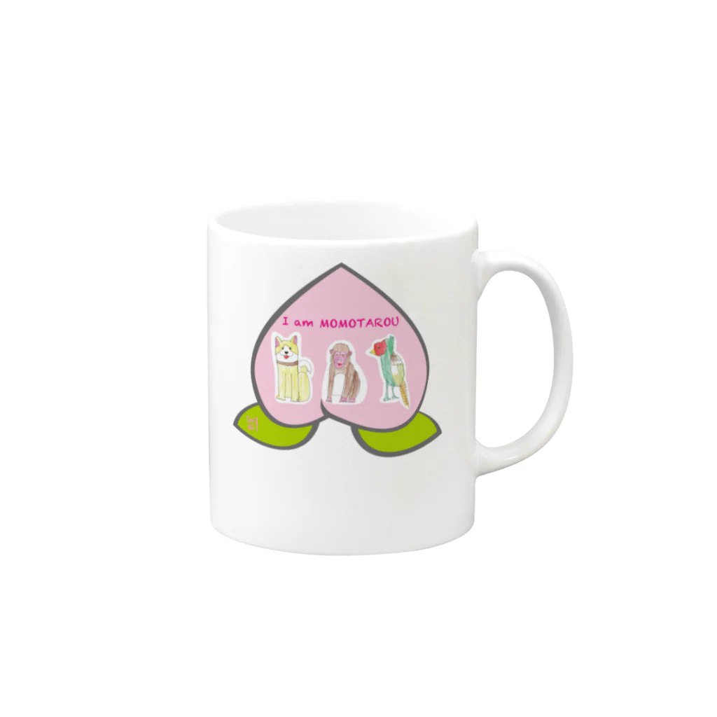 ★いろえんぴつ★のI am MOMOTAROU Mug :right side of the handle