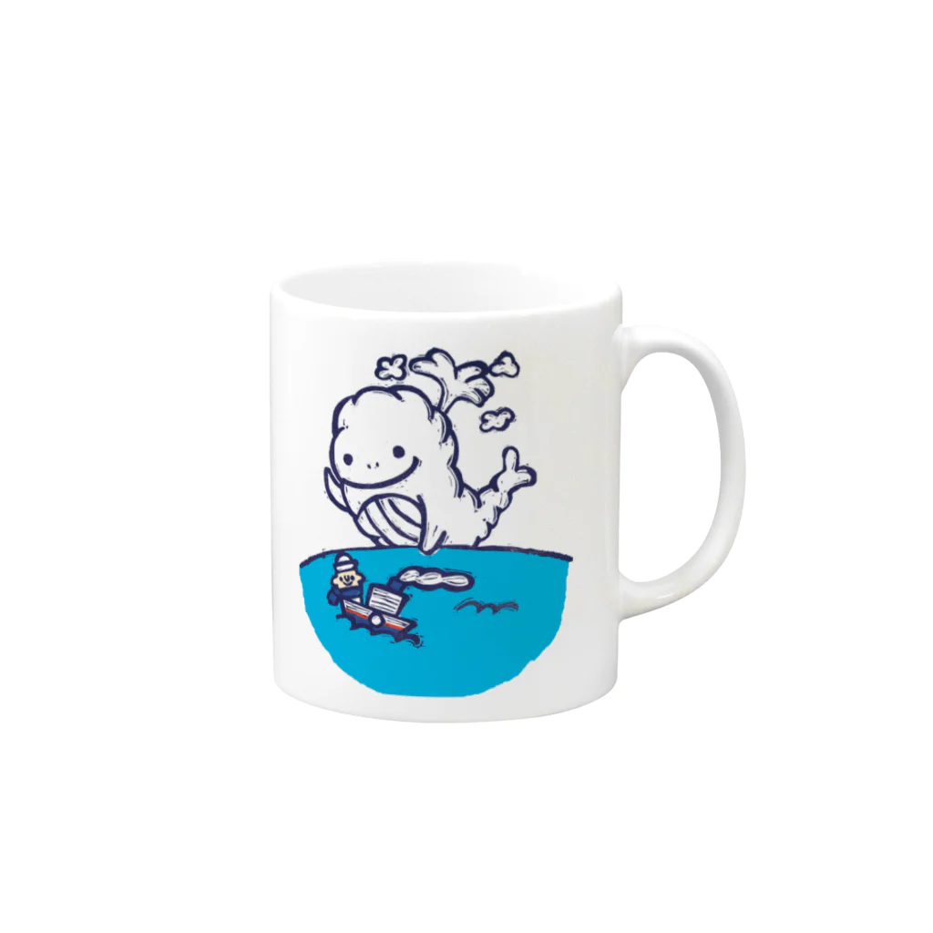 ジョビィコレクションのくじら雲 Mug :right side of the handle