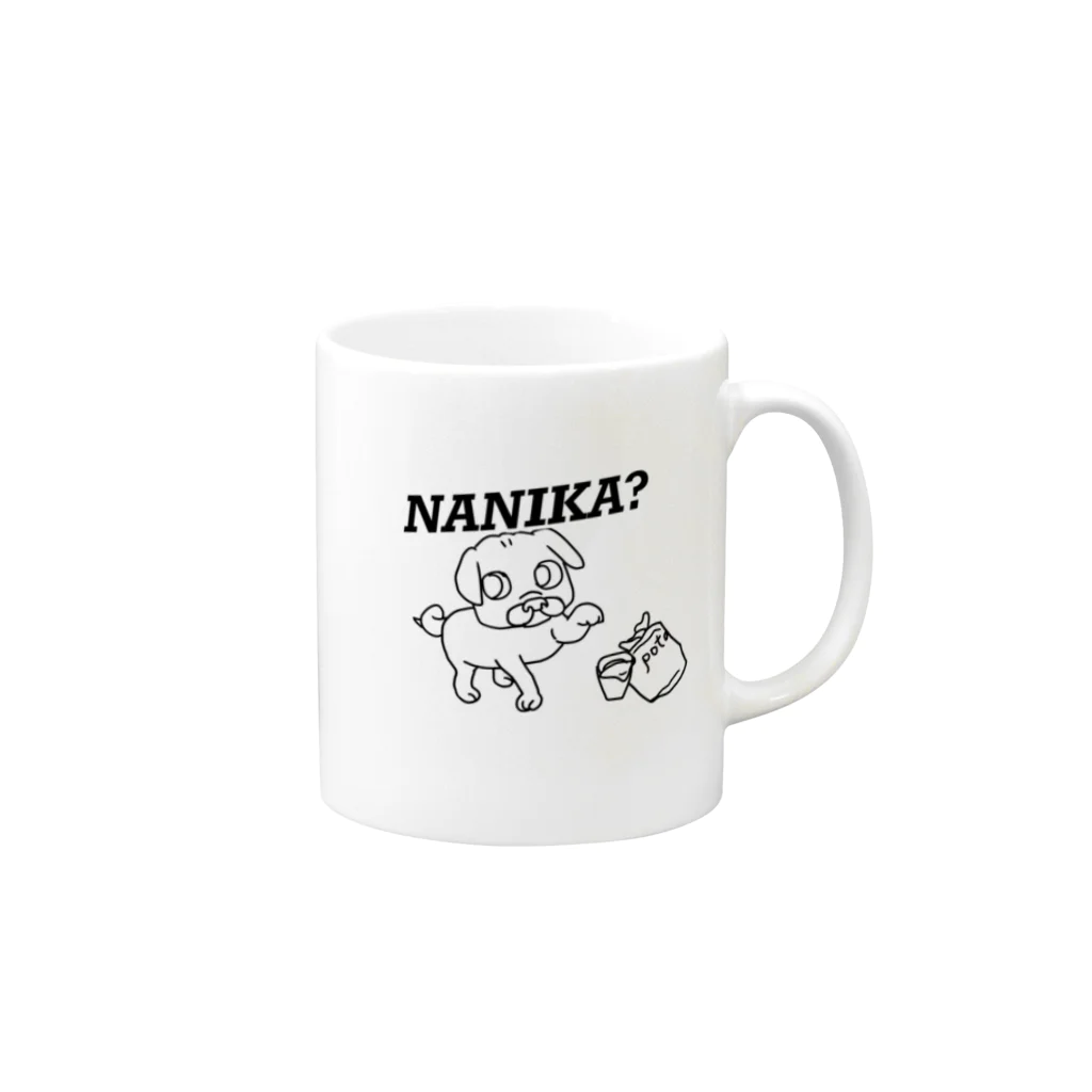 三浦のNANIKA?パグ Mug :right side of the handle