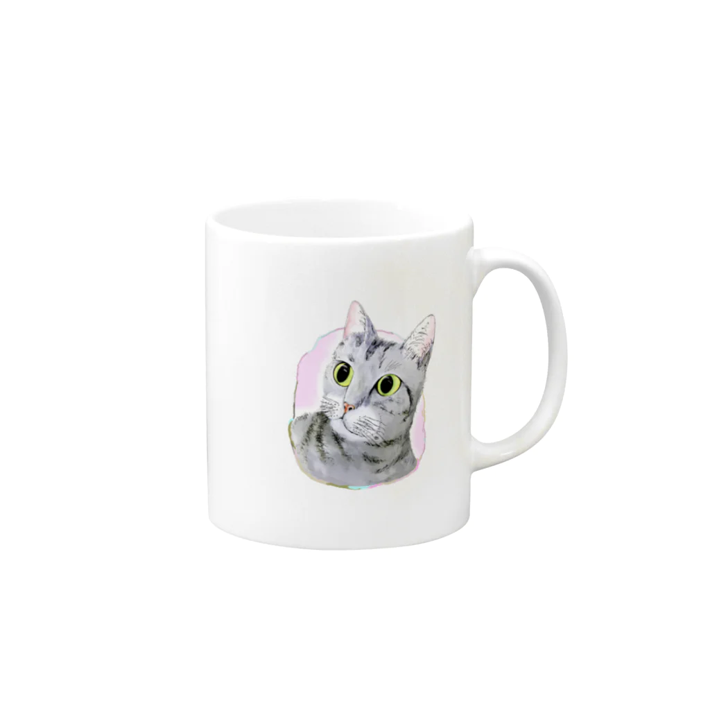 2gawaのねこさん Mug :right side of the handle