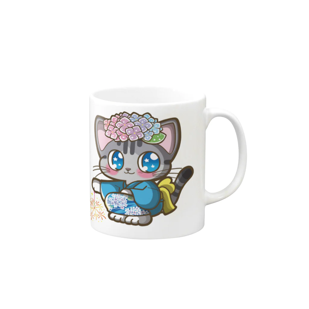 あじさいロコモンのゆかたのロコモン Mug :right side of the handle