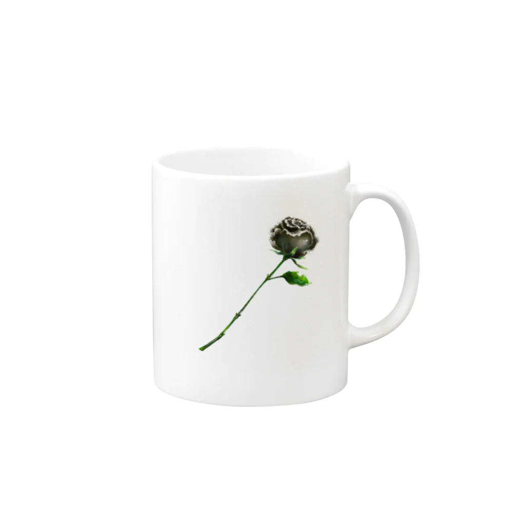 Chatoの呪いの召喚獣シリーズ(黒薔薇1輪) Mug :right side of the handle