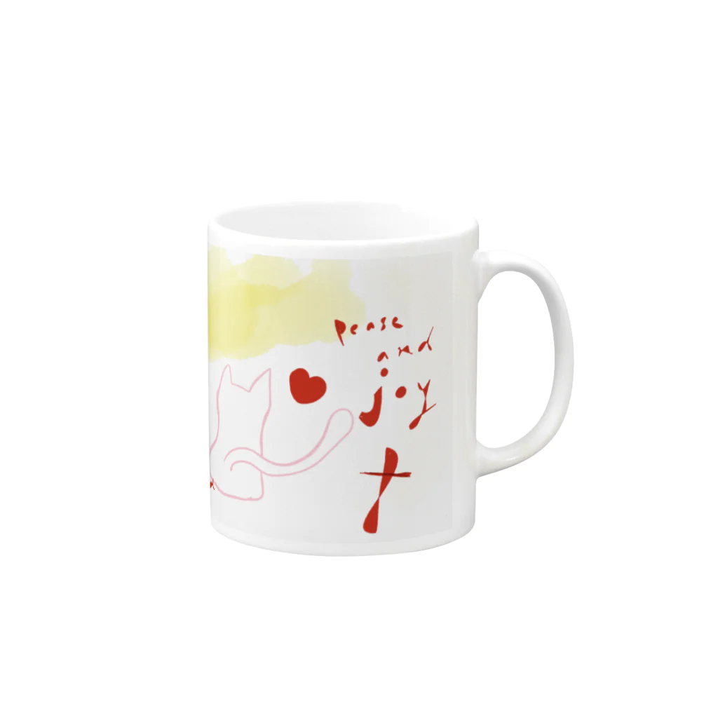 St.SKのGod bless you.peace and joy Mug :right side of the handle