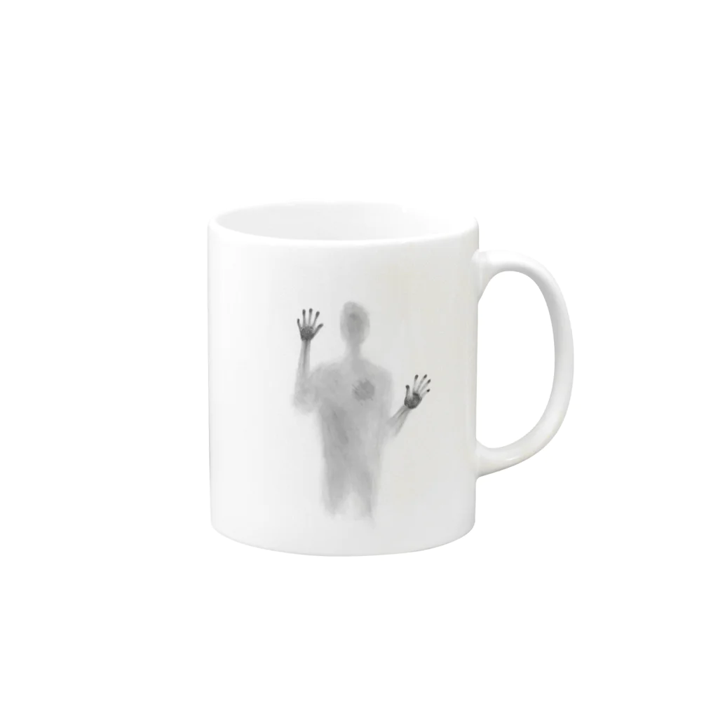 Ryo’s Art Shopのちょっと不気味な人 Mug :right side of the handle