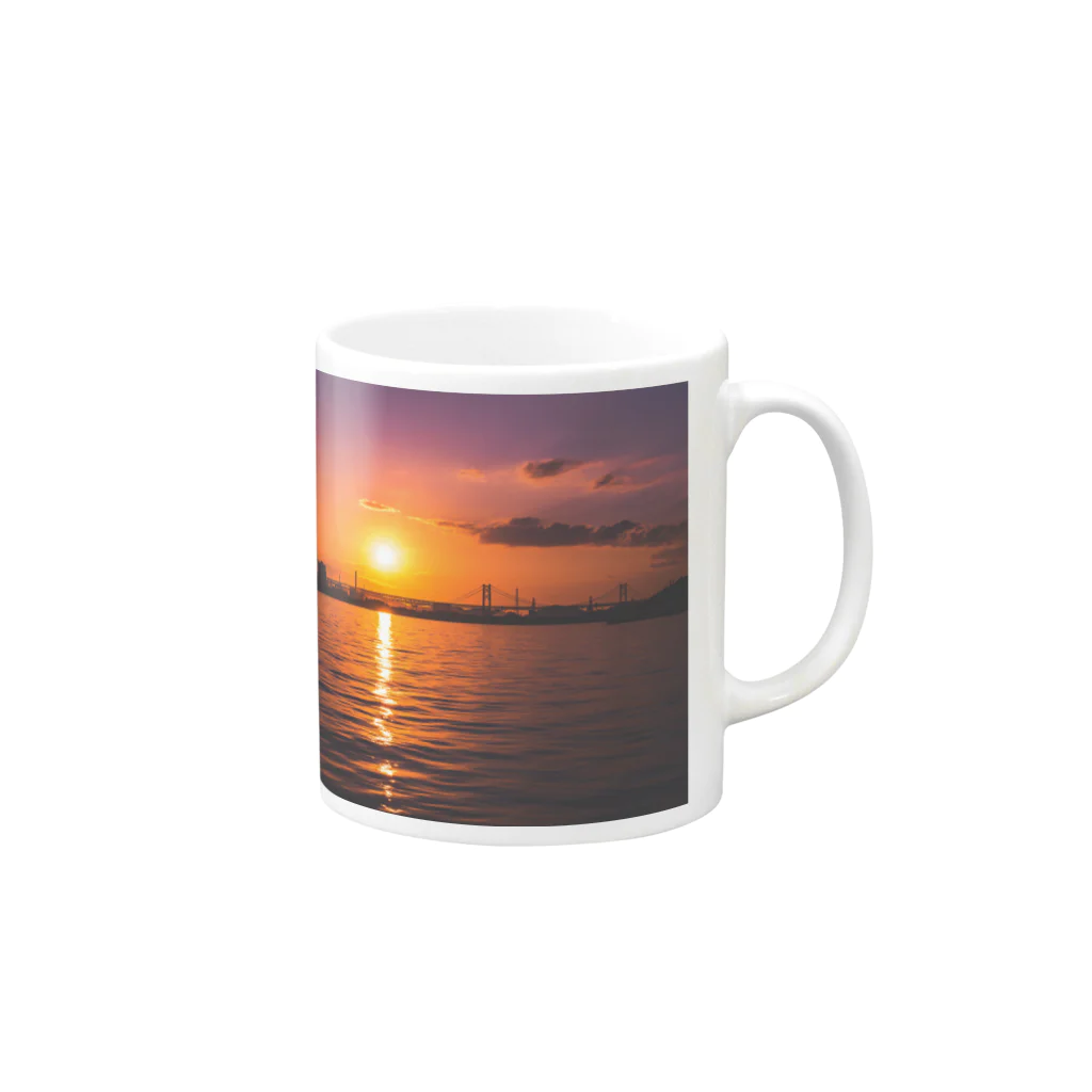 やまぴーの瀬戸内海と夕日シリーズ　 Mug :right side of the handle