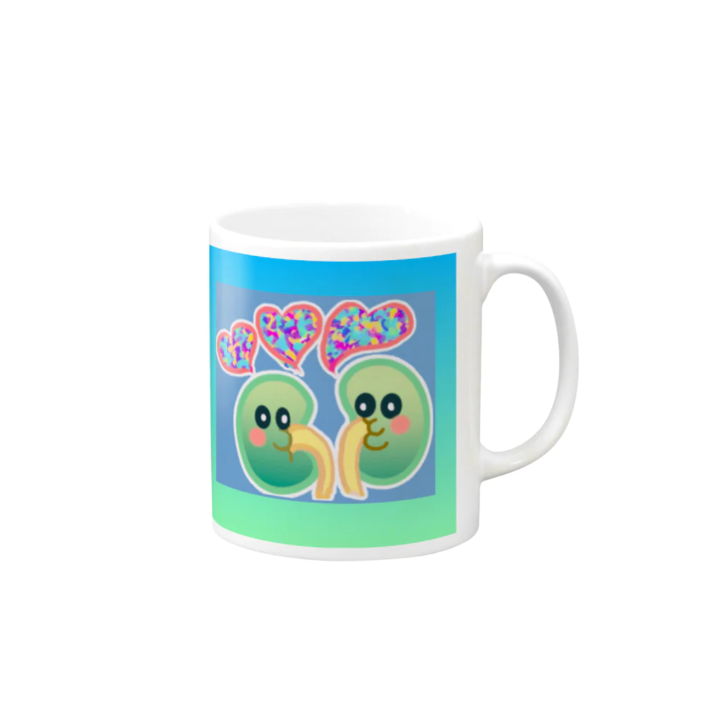 MedicalKUNのキュートな腎臓くん★ Mug :right side of the handle
