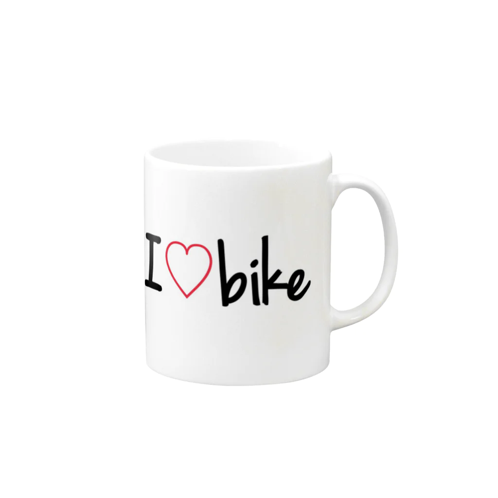 自転車好きの少年 saba7889のI ♡ bike Mug :right side of the handle