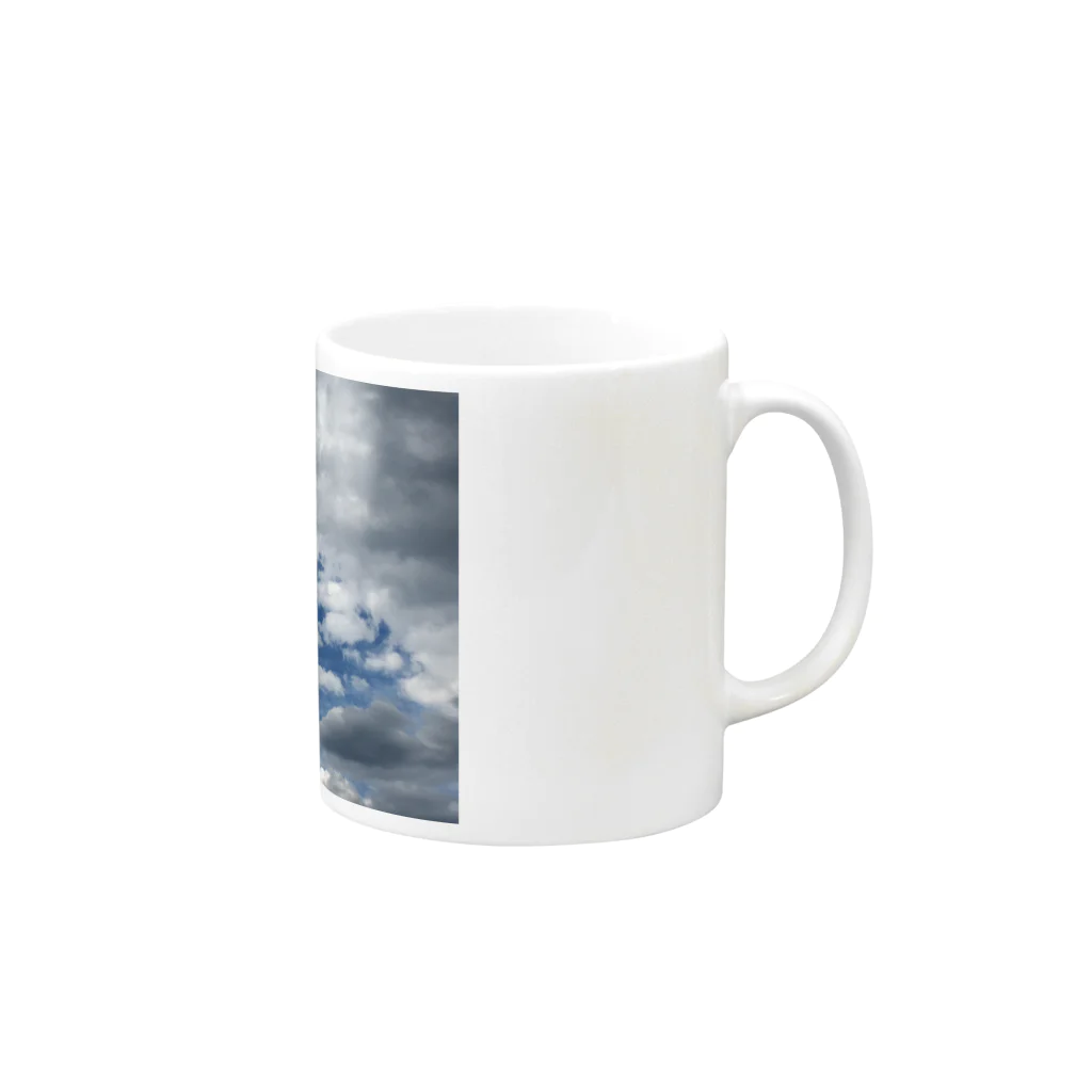 ラビットカモフラージュのスカイB Mug :right side of the handle