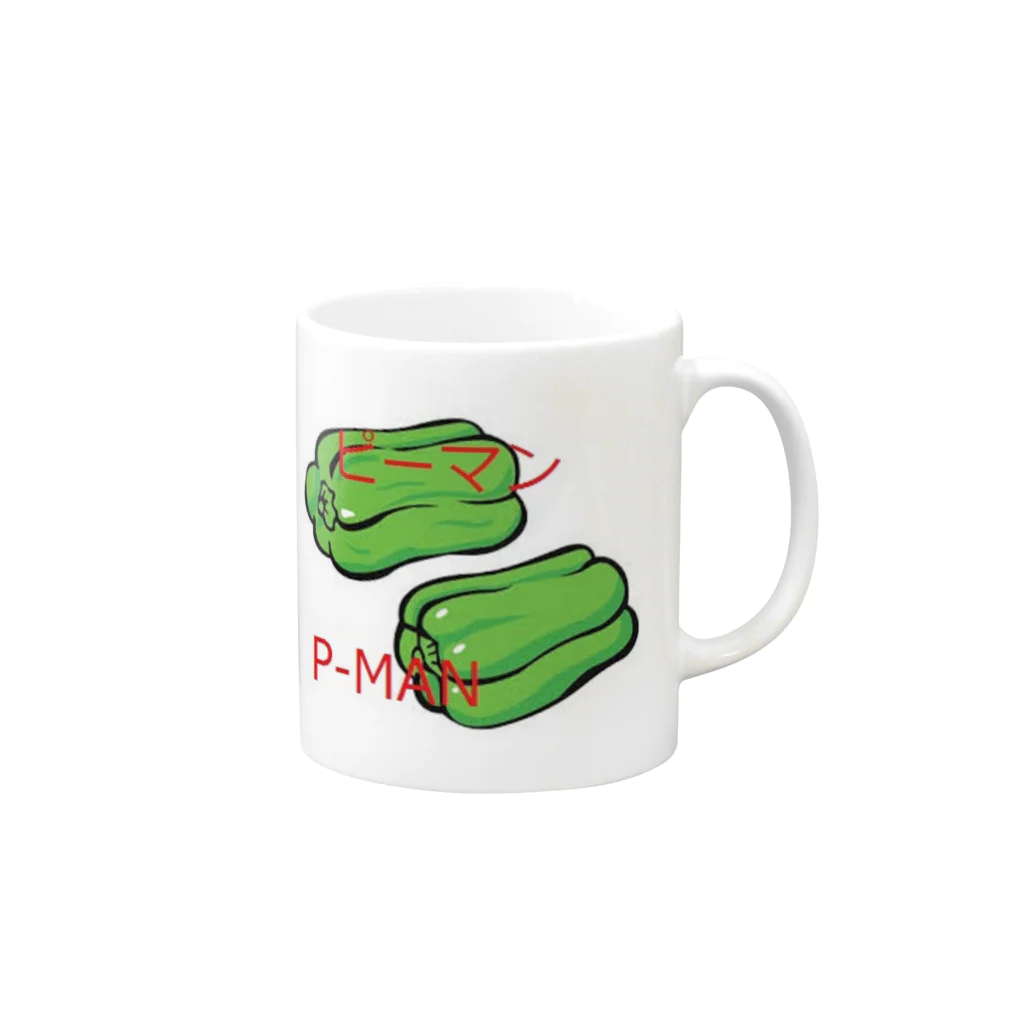 ひとしのP-MAN Mug :right side of the handle