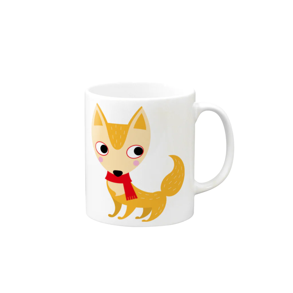 AtelierCOMETのきつねっこ Mug :right side of the handle